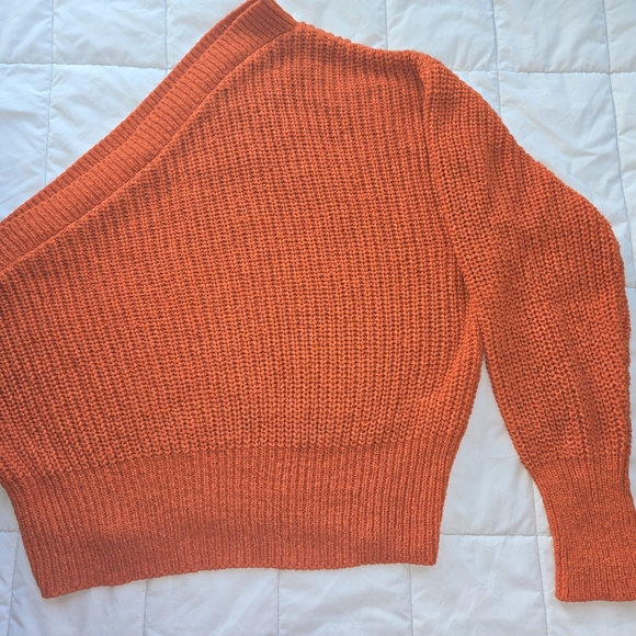 ZARA KNIT Women's Orange Blouse Size S Handmade Crochet - Picture 1 of 3